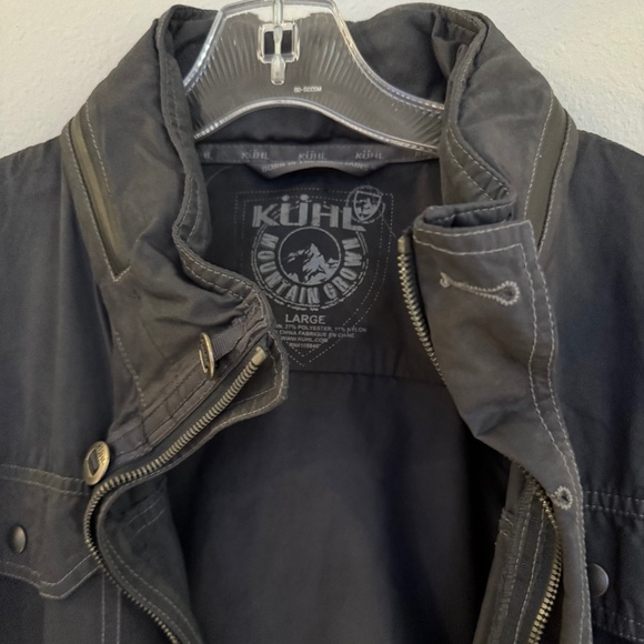 Kuhl Kollusion Jacket Carbon Gray Field Wax Coated Outdoor‎ Hooded Men’s L EUC - Picture 3 of 13